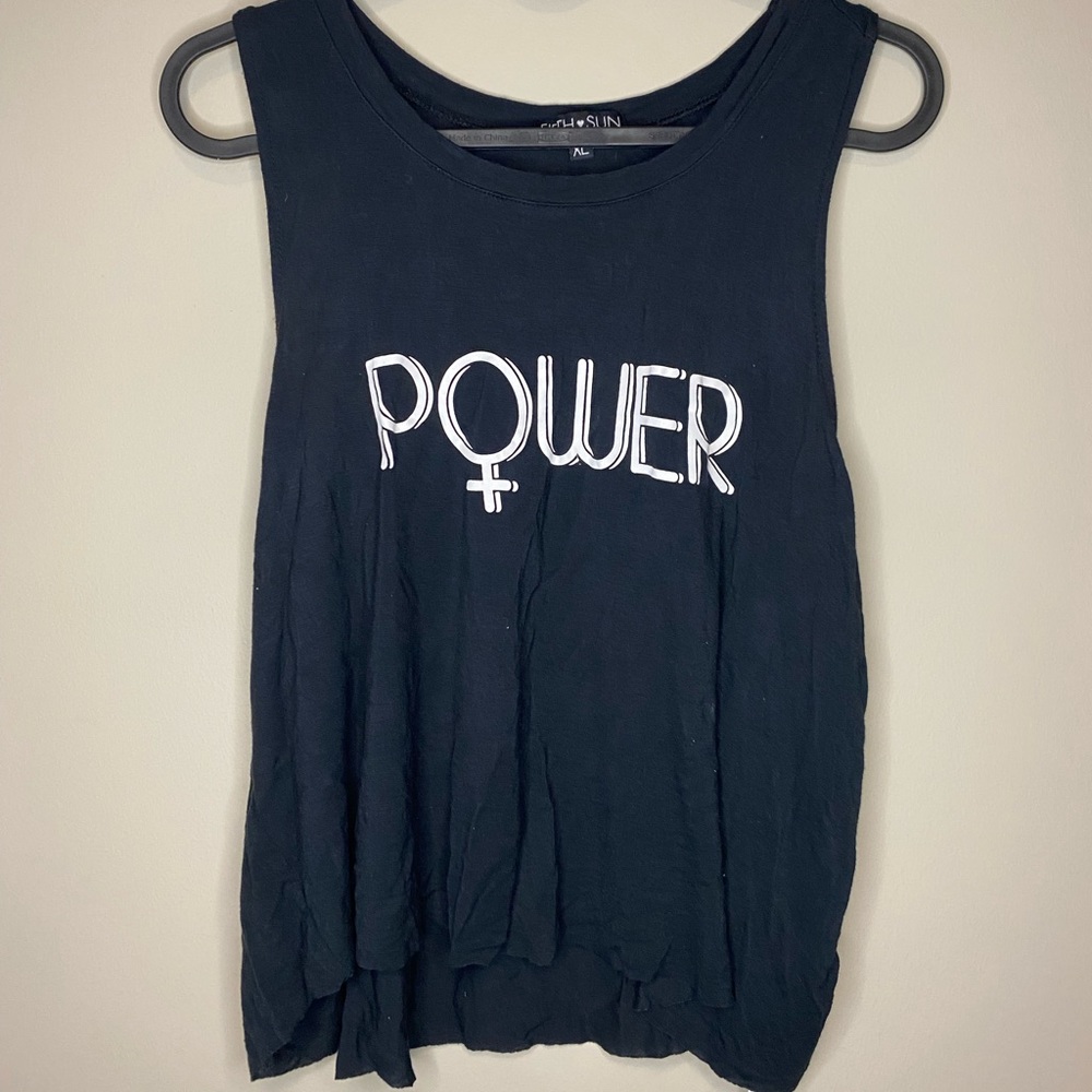 Power black flowy tank